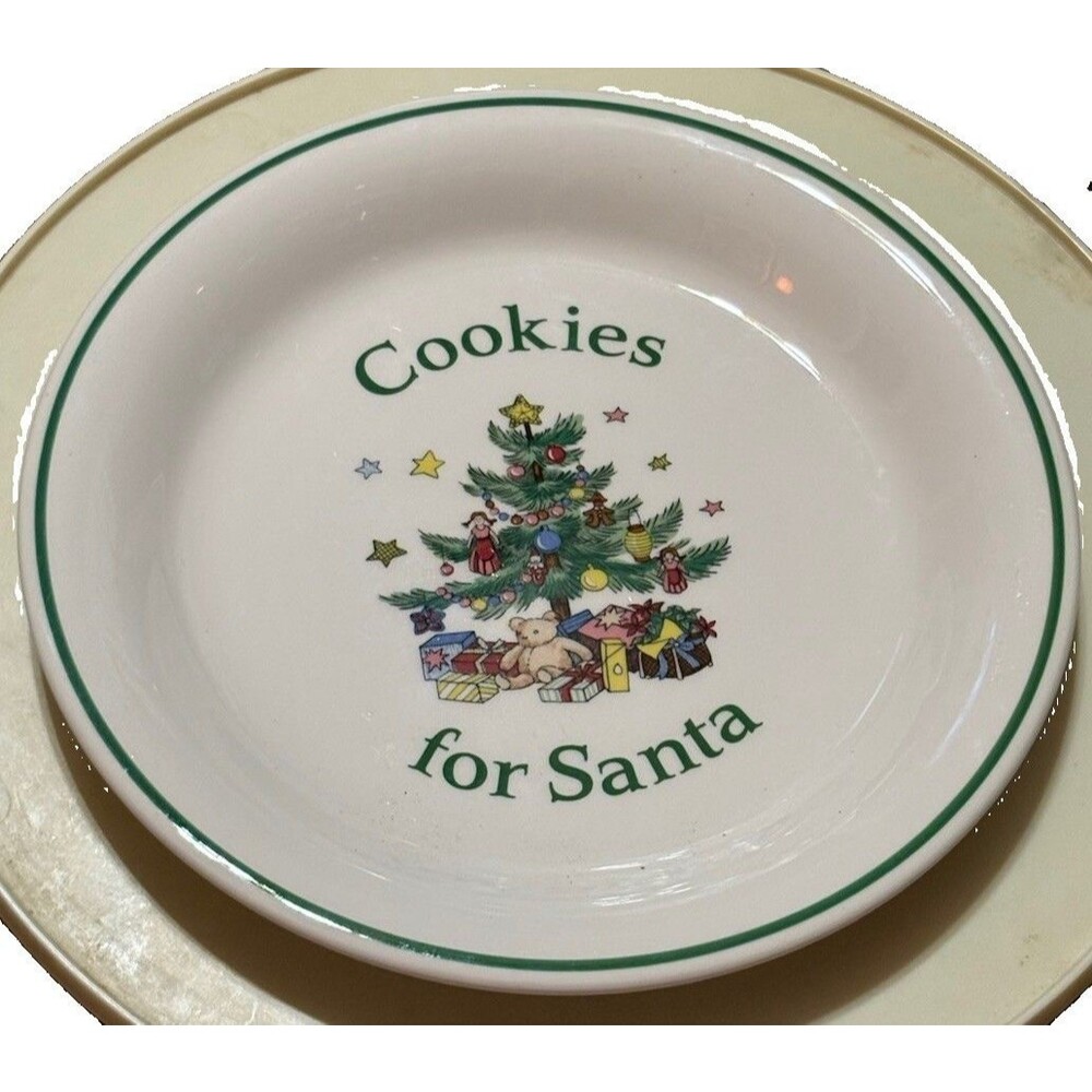 Nikko Japan Cookies for Santa Christmas Plate 8.5” Tree Teddy Bear Holiday